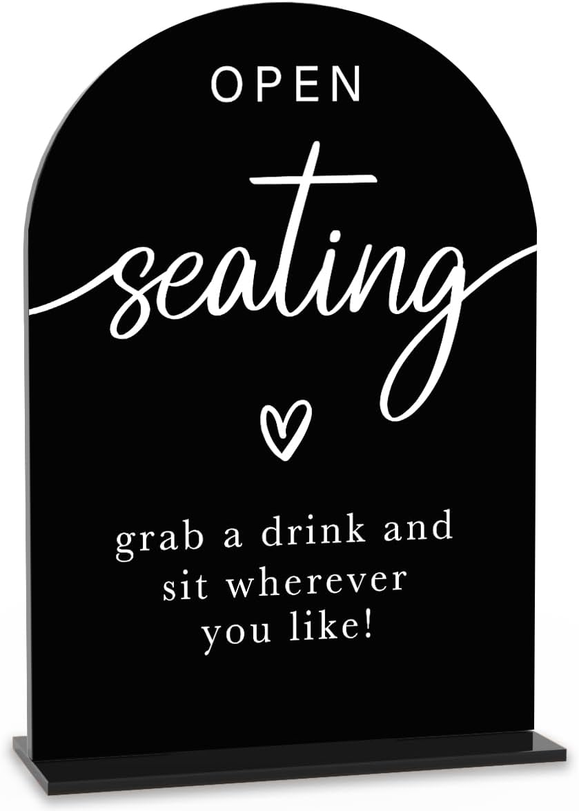 Acrylic Wedding Sign Wedding Signs for Ceremony Open Seating Sign for Wedding Modern Calligraphy