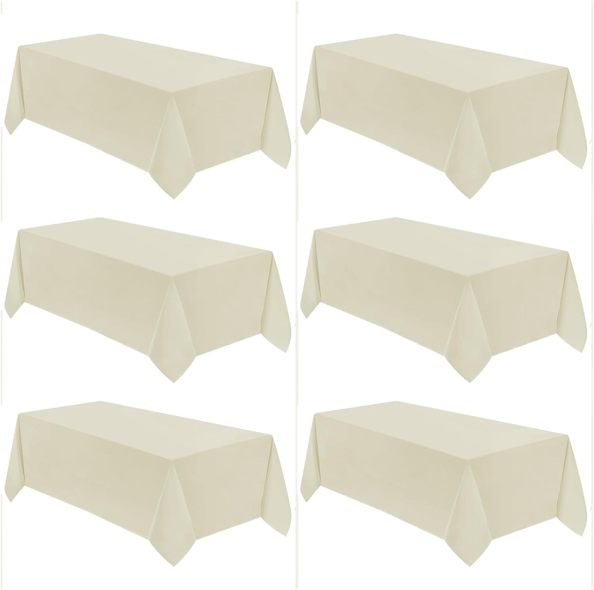 VidaFete Tablecloth 6 Pack 90 * 132inch Rectangle Table Cloth Polyester, Stain Wrinkle Resistant