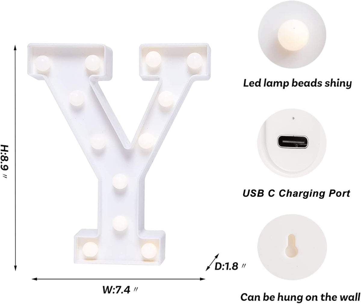 Foaky Rechargeable LED Letter Lights Sign Marquee Light Up Letters Sign for Night Light