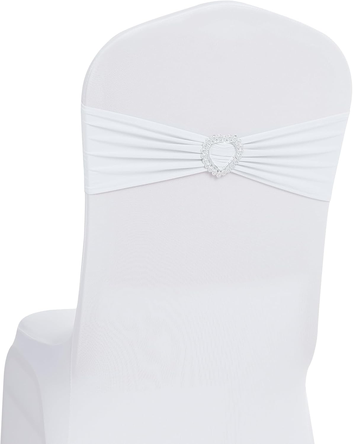 Howhic Pack of 60 Spandex Chair Sashes Bows Stretch Chair Cover Band with Buckle Slider Universal