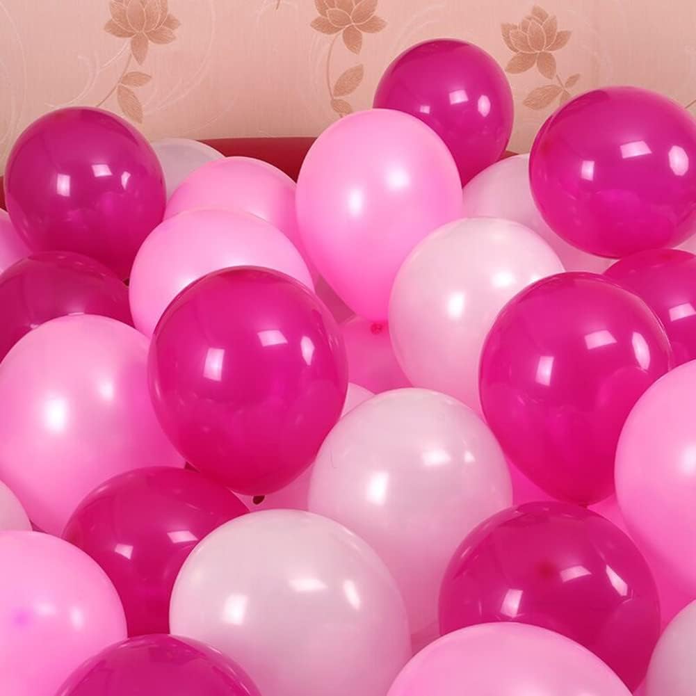 300 Pack Hot Pink Light Pink and White Balloons 5 Inch Pink White and Rose Red Mini Latex Assorted