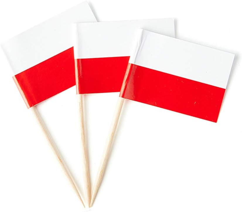 Poland Flag Polish Flag, Small Mini Poland Toothpick Flags for Food, Cupcakes, Cocktails