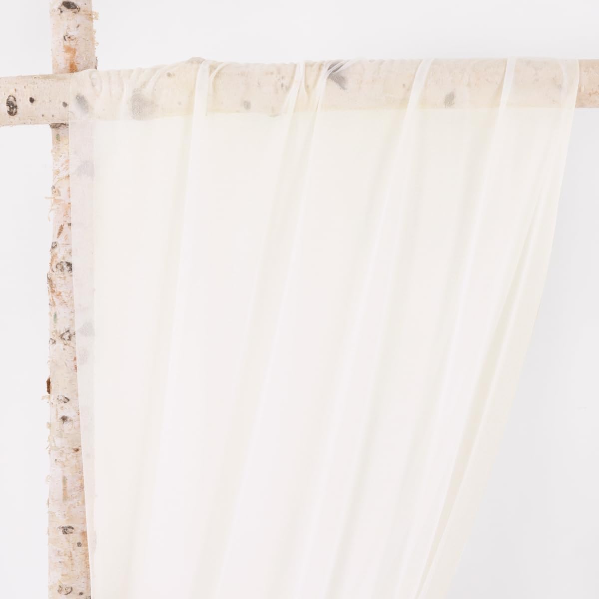 MLMW Wedding Arch Draping Fabric 1 Panel 29" x 20Ft Ivory Sheer Wedding Arch Backdrop Drapes