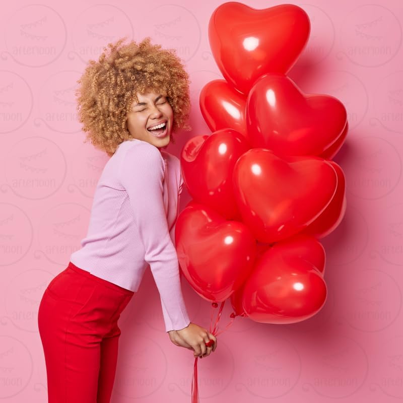 AFTERLOON® Biodegradable Balloons 24 pcs Pastel Peach 10 Inch Heart Shaped, Thickened Extra Strong