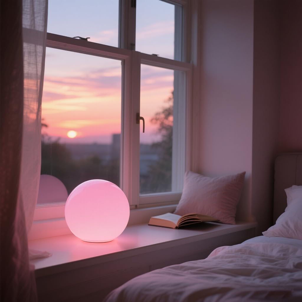 LED Night Light Ball Globe Lamp with Remote 8 Inch 16 RGB Colors Dimmable Mood Lights Rechargeable