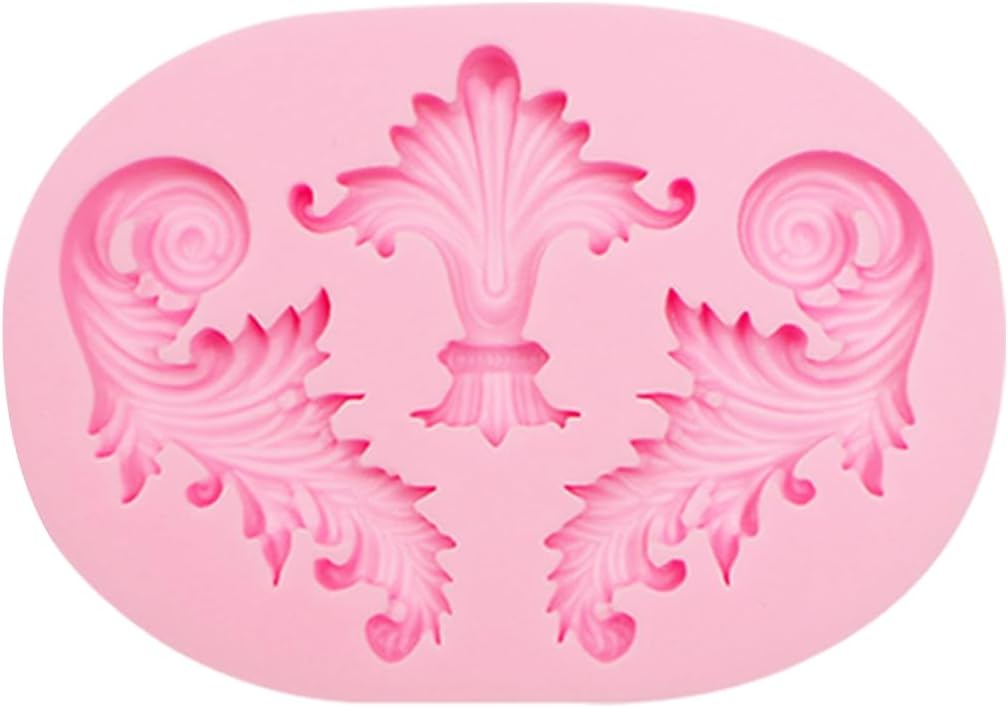 Baroque Scroll Silicone Fondant Molds, 8-Piece Decorative Border Cake Molds Set for Cupcake Topper