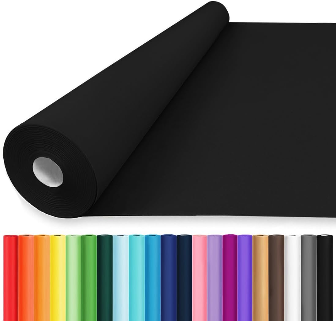 Vanhench 36" x 2400" (200') Black Wrapping Paper for Halloween/Birthday/Gifts/Bouquet