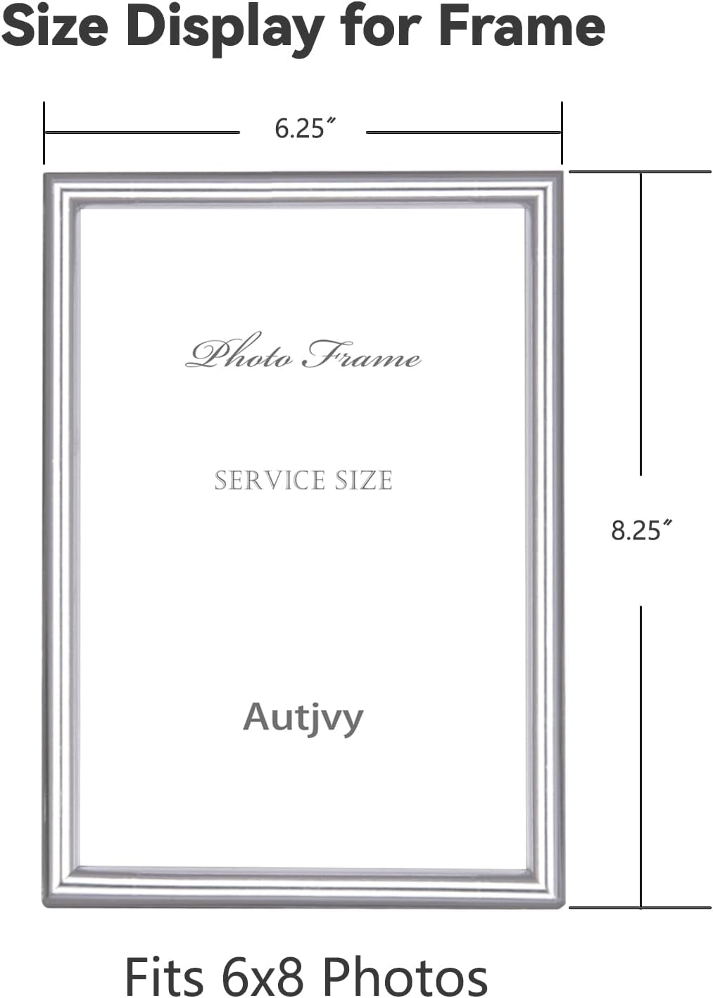 6x8 Picture Frame set of 2 Matte Silver Modern Simple Thin Aluminum Metal Photo Frame with HD Real