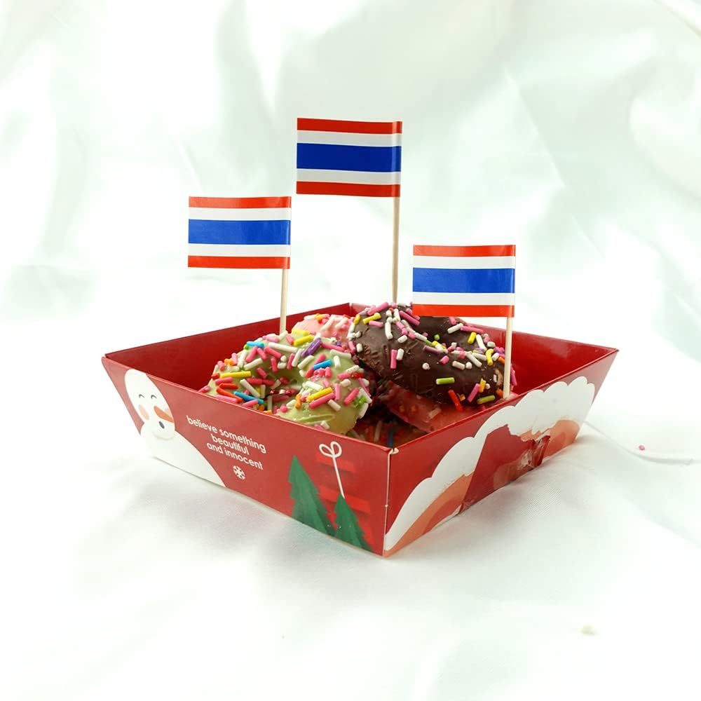 Thailand Flag Thai Flag, Small Mini Thailand Toothpick Flags for Food, Cupcakes, Cocktails