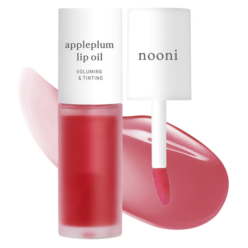 NOONI Korean Lip Oil - Appleplum | Long-Lasting, Moisturizing, Plumping, Revitalizing for Dry Lips