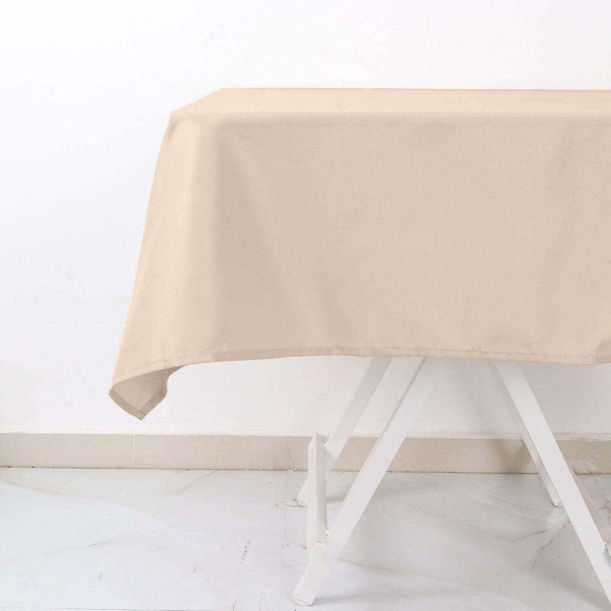 Efavormart 54x54 Nude Wholesale Linens Seamless Polyester Square Linen Tablecloth for Wedding