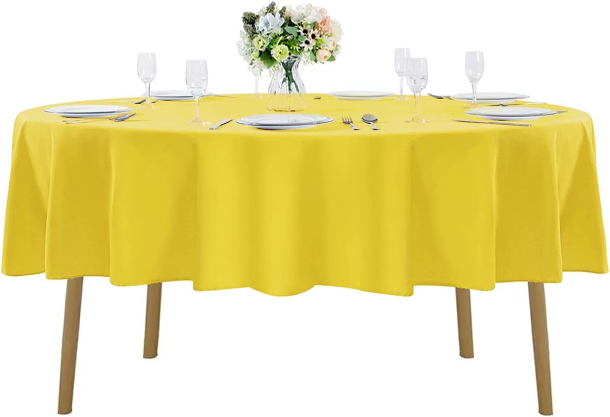70 inch Round Tablecloth Washable Polyester Table Cloth Decorative Table Cover for Wedding Party