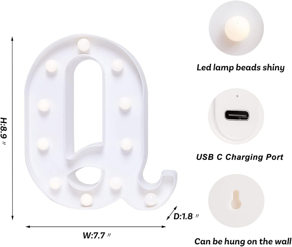 Foaky Rechargeable LED Letter Lights Sign Marquee Light Up Letters Sign for Night Light
