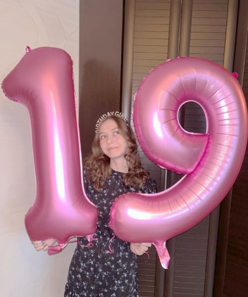 40 Inch Big Pink 9 Balloon Number, Jumbo Giant Happy 9th 19 29 39 49 99 Birthday Party Decorations