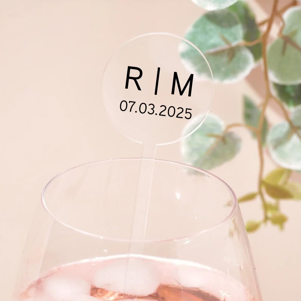 Personalized Wedding Drink Stirrers, Custom Anniversary Stir Swizzle Sticks, Cocktail Bar Last Name