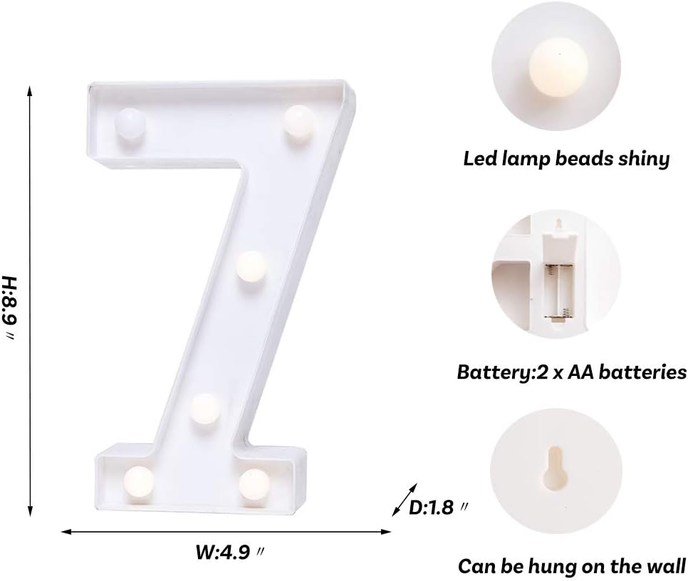 Foaky Decorative Led Marquee Light Up Number, Marquee Light Up Number Sign for Night Light Wedding