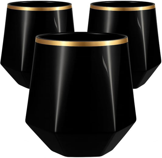 40 count Diamond Unbreakable Stemless Plastic Wine Champagne Whiskey Glasses Elegant Durable