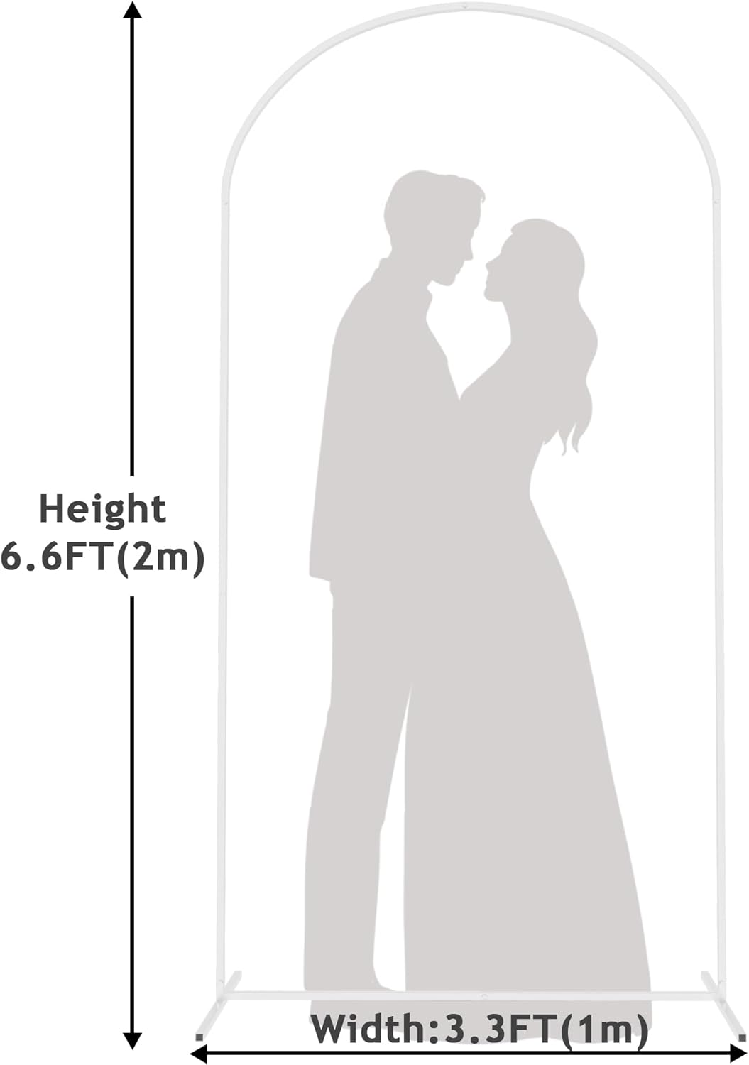 Putros Metal Arch Backdrop Stand 6.6FT White Wedding Backdrop Stand Square Arch Frame for Birthday