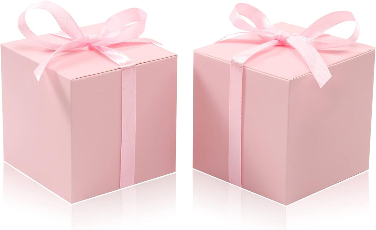 COTOPHER 100pcs Small Gift Boxes, Favor Boxes 2x2x2 inches Paper Gift Boxes with Ribbons Candy Box