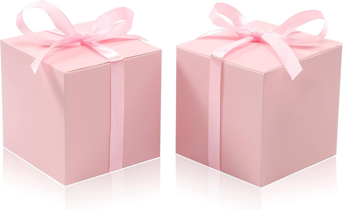 COTOPHER 60pcs Small Gift Boxes, Favor Boxes 2x2x2 inches Paper Gift Boxes with Ribbons Candy Box