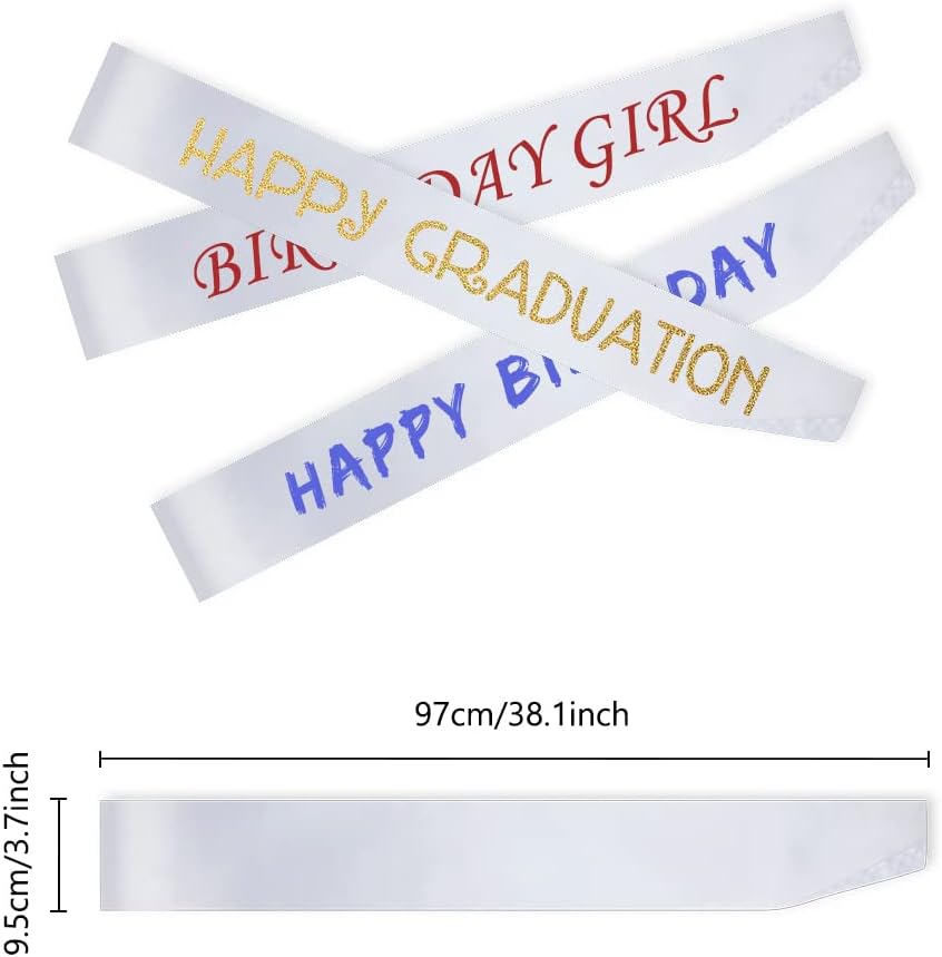 16 Pcs Satin Sash - White Bride To Be Sash, Plain, DIY Sashes For Pageants, Birthdays, Graduation