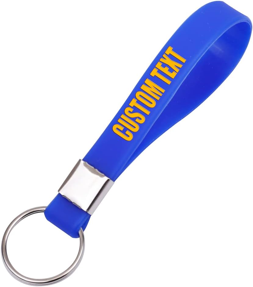 50 Custom Keychains Silicone Personalized Keyrings Customized Bulk for Events, Awareness