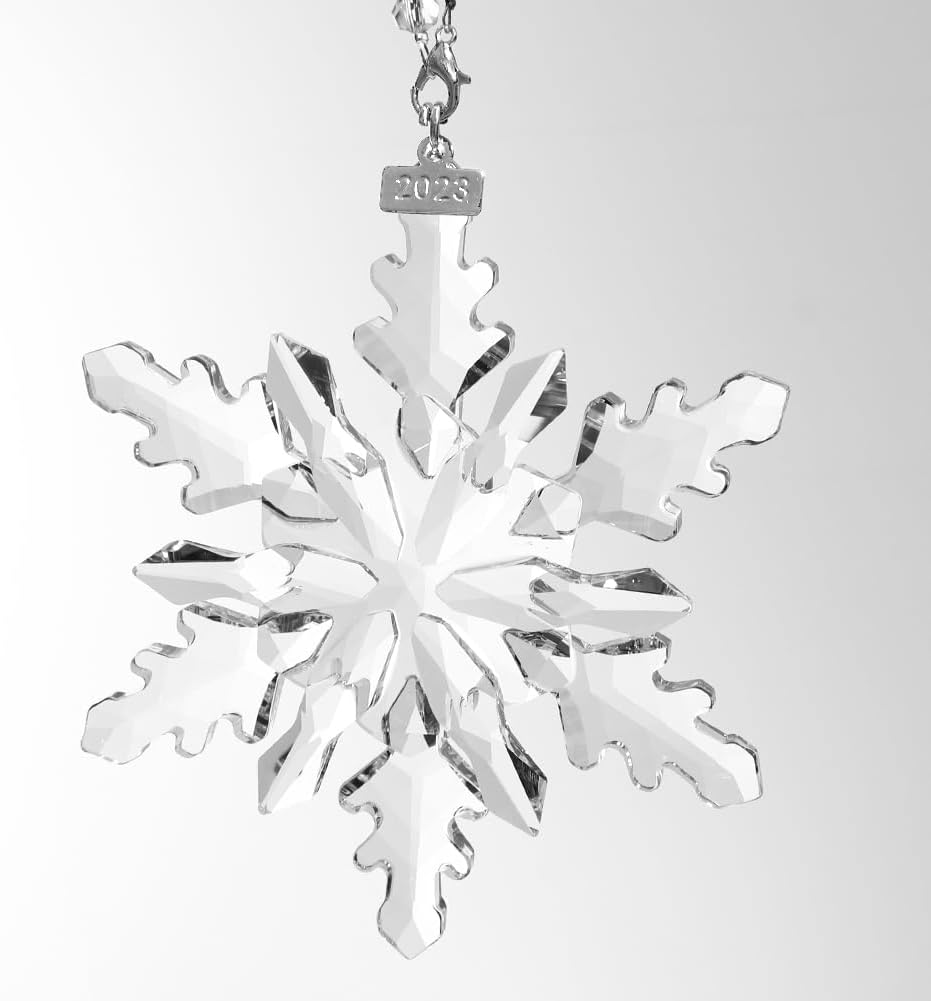 2024 Christmas Ornaments Crystal Snowflake Ornaments Annual Edition Christmas Tree Ornament Home