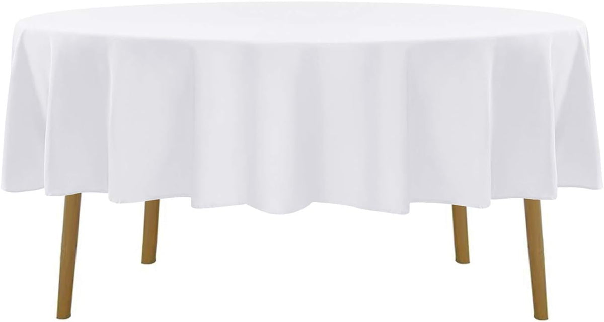 Cupuamon 90 inch Round Tablecloth Washable Polyester Table Cloth Decorative Table Cover for Wedding