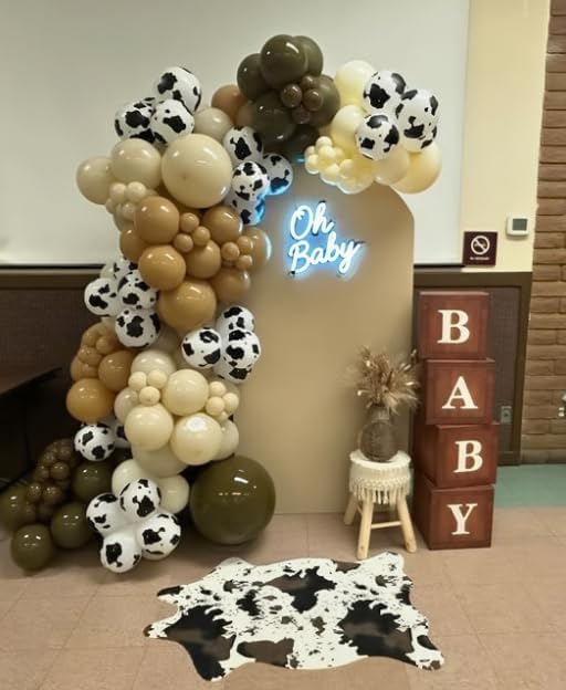 Brown Cow Balloons, 50 Pcs Cow Print Balloons, 12 Inch Dark Brown Coffee Nude Tan Neutral Gold