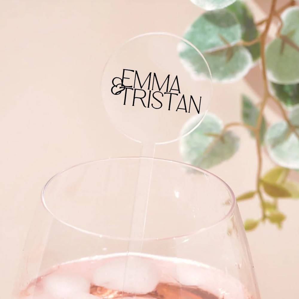 Personalized Wedding Drink Stirrers, Custom Anniversary Stir Swizzle Sticks, Cocktail Bar Last Name