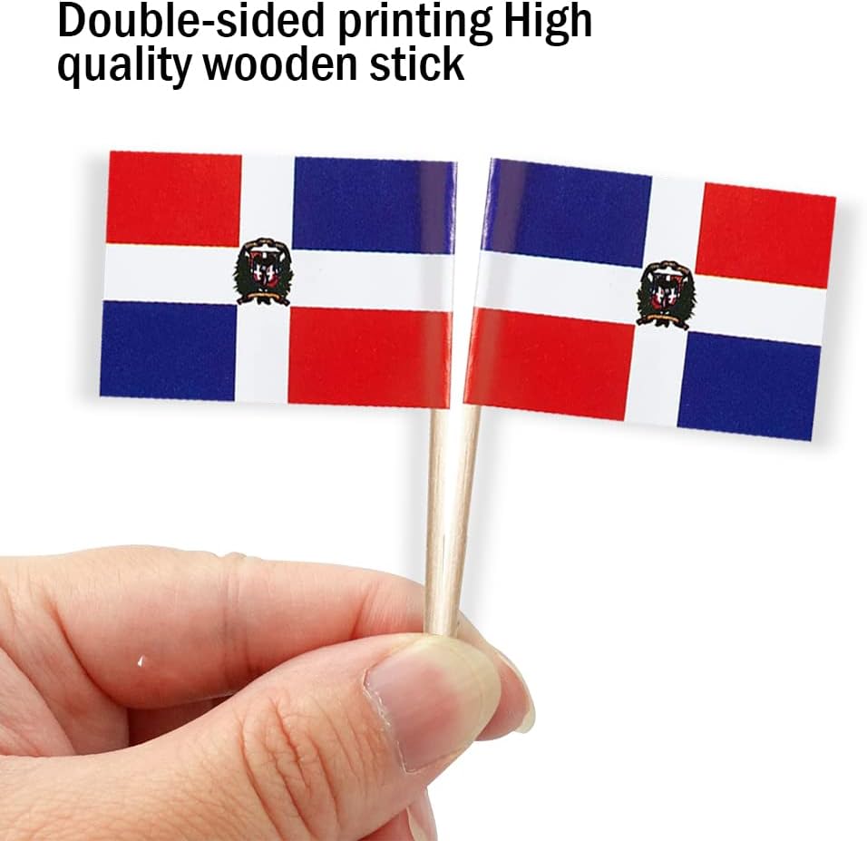 Dominica Flag Dominican Republic Flag, Small Mini Dominican Republic Toothpick Flags for Food