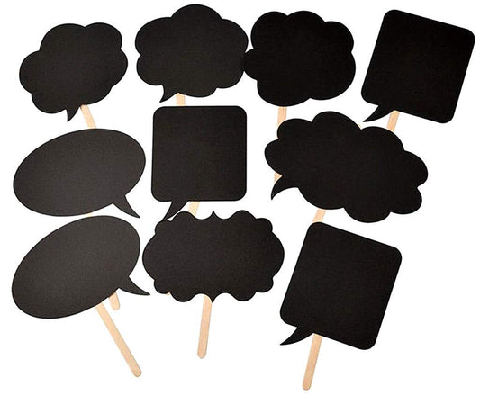 Photo Booth Props Kit,Writable Black Paper Card Board Photographing Props for Wedding Birthday Prom