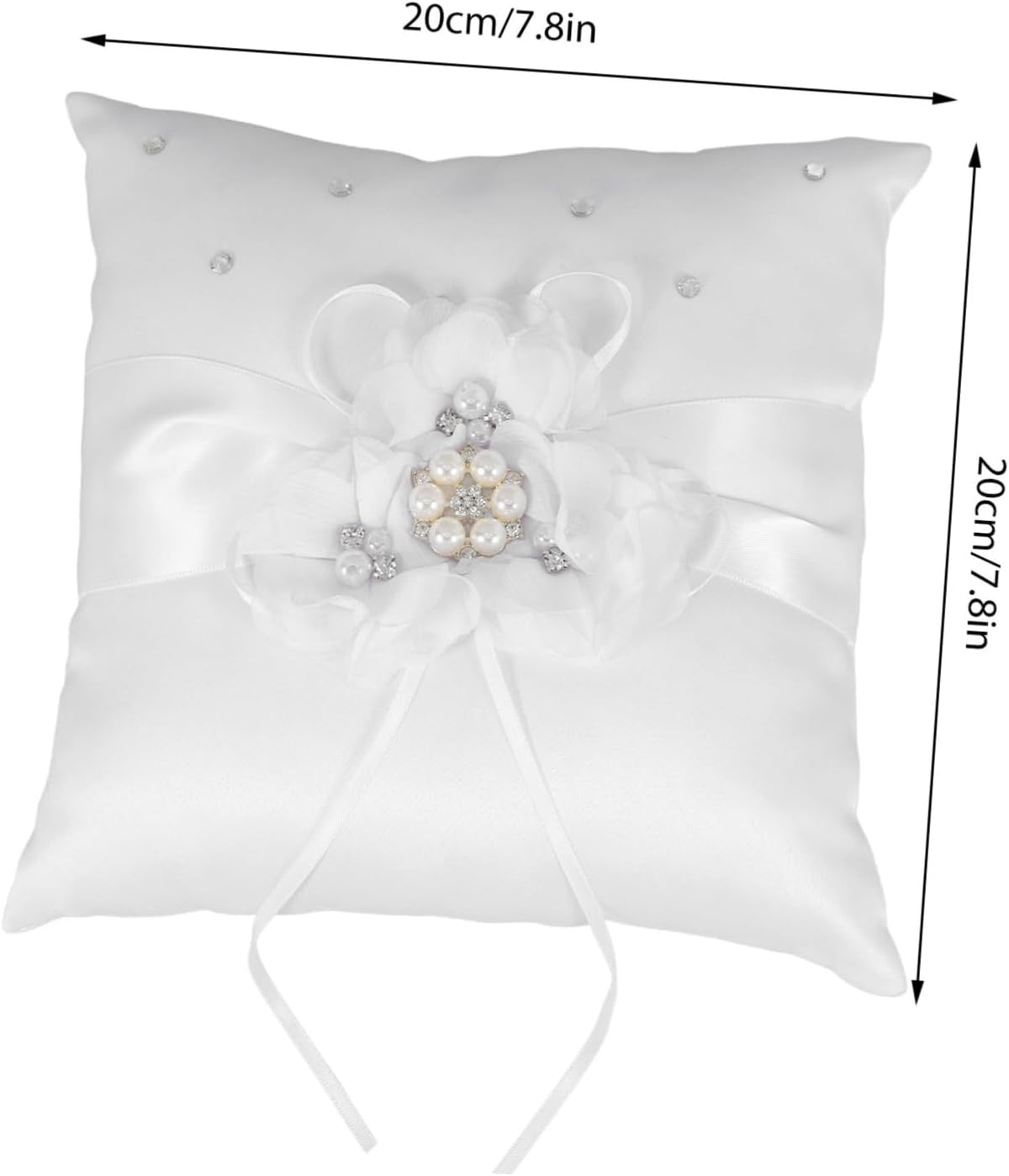 Decorative Pillows Pearl Ring Ring Pillow Wedding Ring Bearer Pillow Set 20x20cm Ring Pillow for