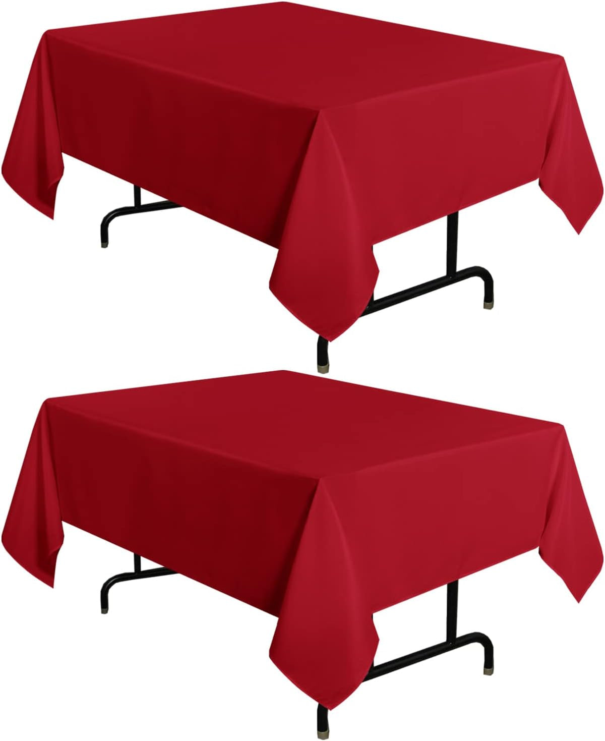sancua 2 Pack Red Tablecloth 54 x 54 Inch, Stain and Wrinkle Resistant Square Table Cloth