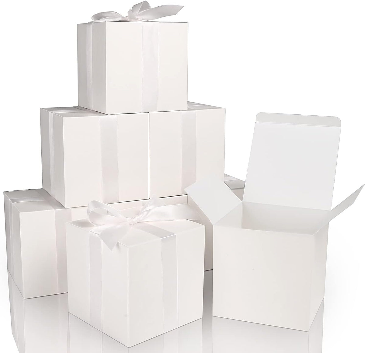 COTOPHER Small Gift Boxes 25 Pack 5x5x5 inches White Gift Boxes with Lids for Gifts, Crafting