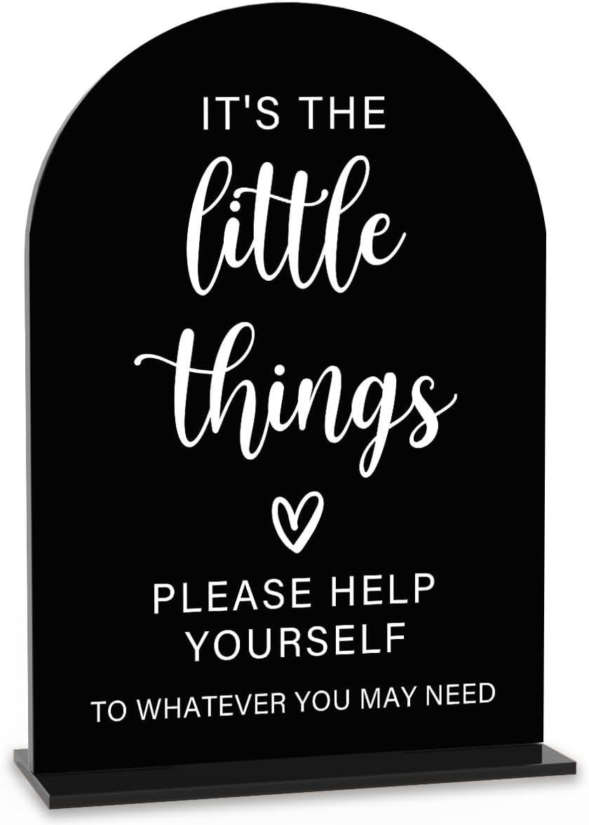 Acrylic Wedding Sign, Bridal Shower Decorations, It's the Little Things Sign for Ceremony, Modern