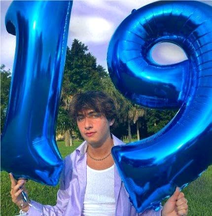 Large Foil Navy Blue Number 9 Balloon 40 Inch, Mylar 9th Number 9 Birthday Balloons, 9 19 29 39 59