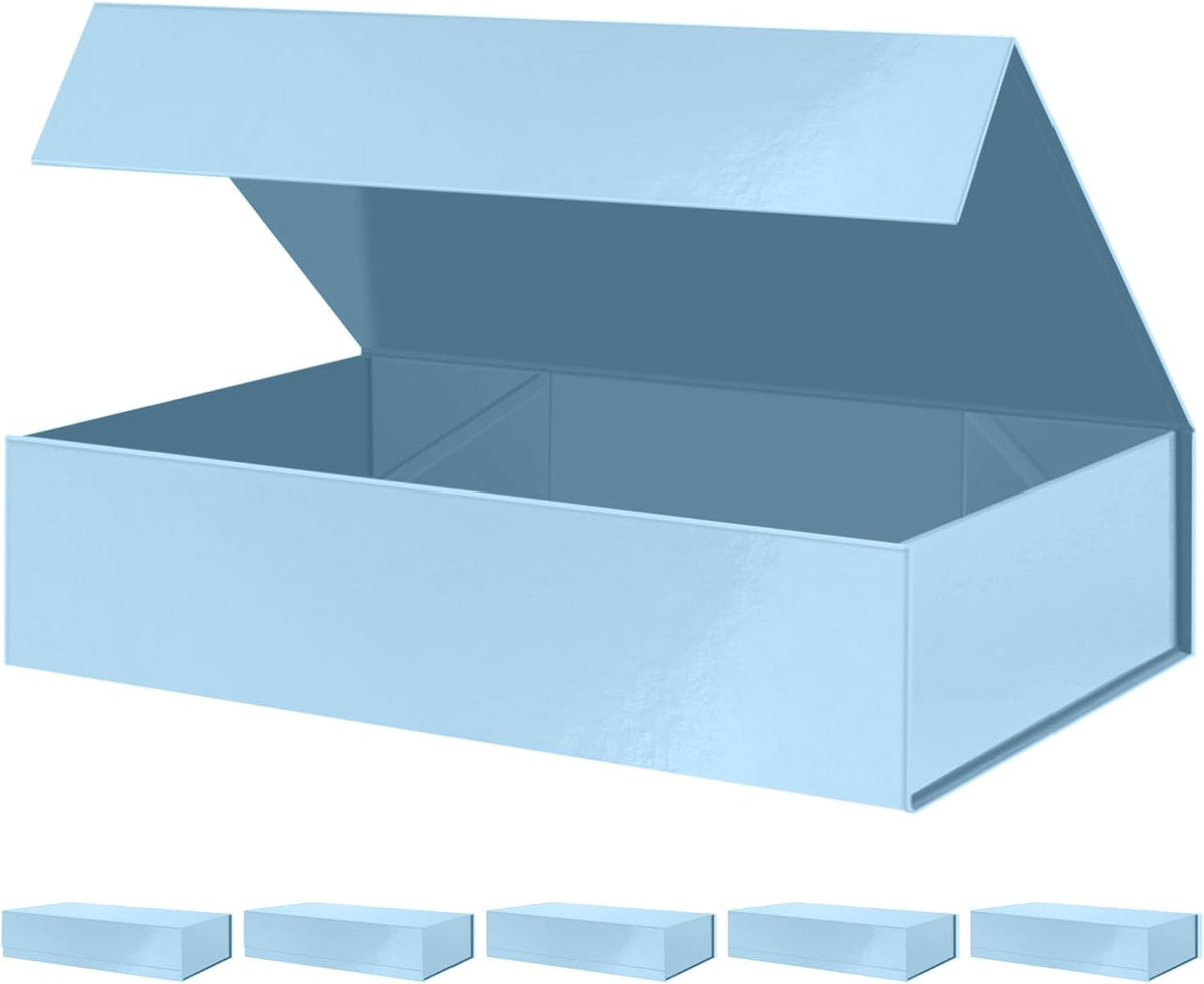 PACKHOME 6 Extra Large Gift Boxes 17.5x11.3x4.3 Inches, Sturdy Shirt Boxes with Magnetic Lids for