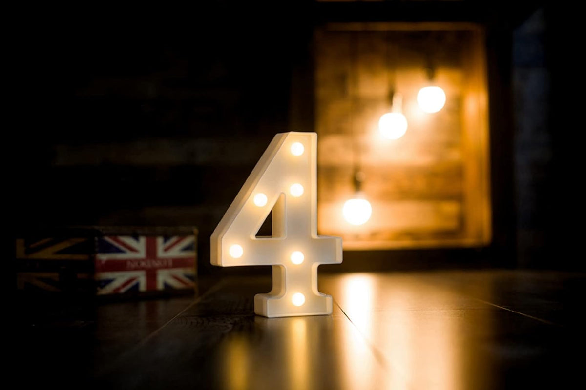 Foaky Marquee Light Up Number Sign, Plastic LED Lamp for Night Light, Wedding, Birthday Party