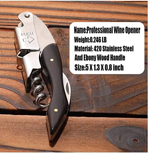 Professional Waiter Corkscrew Wine Key for Bartenders Set of 3,With Long Rosewood Handle Stainless