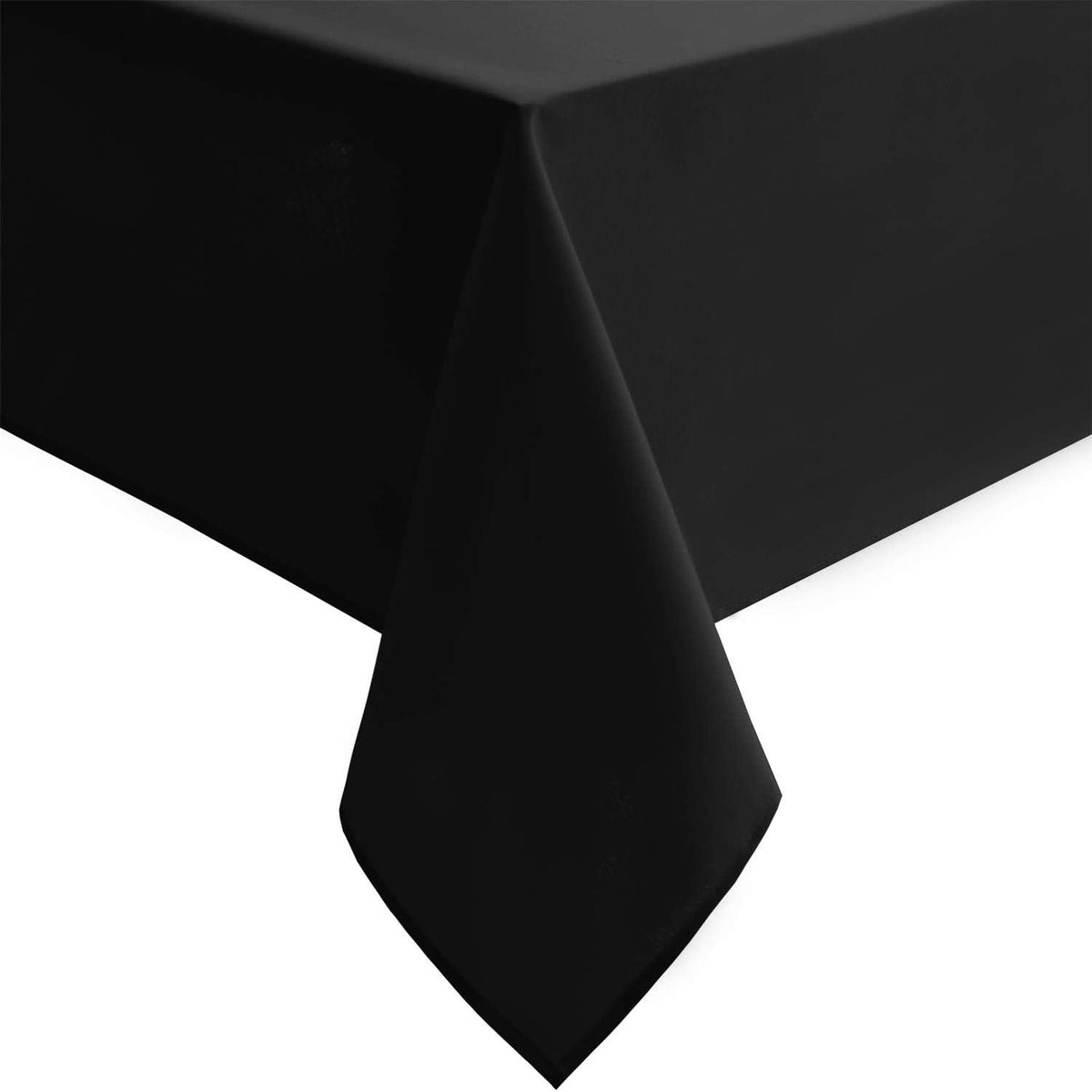 Hiasan Black Square Tablecloth - Waterproof and Spillproof Washable Fabric Table Cloth for Dining