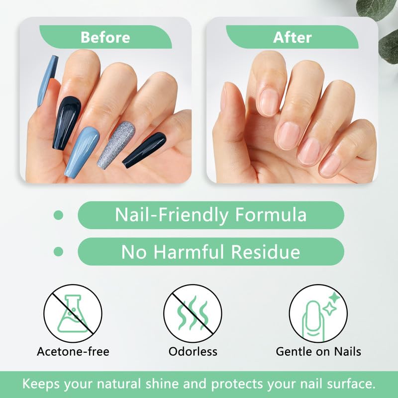Nail Glue Remover for Press on Nails, 2025 Upgraded 2 In 1 Stick & Remover Pen Design, Not for Gel