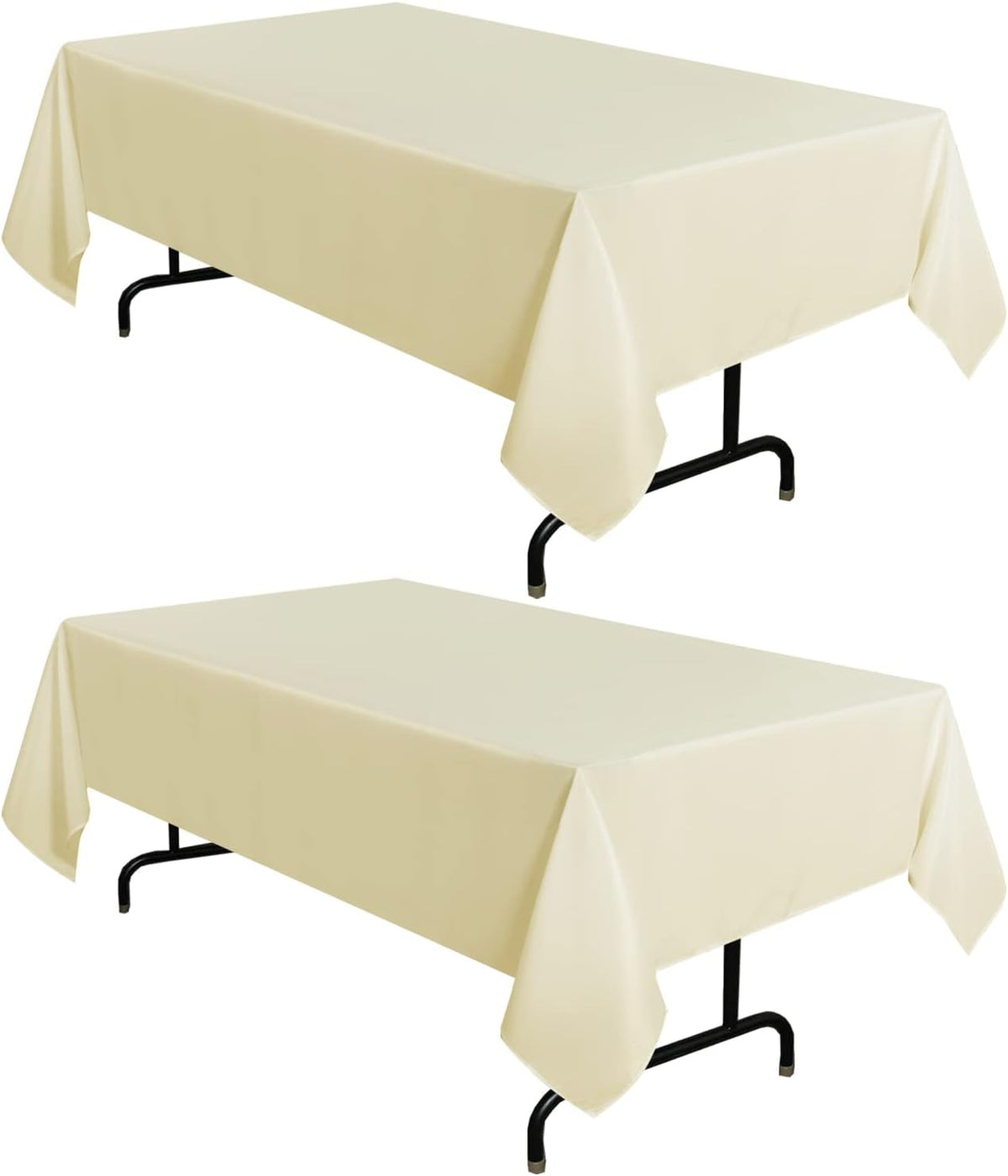 sancua 2 Pack Beige Tablecloth 54 x 78 Inch, Rectangle 4 Feet Table Cloth - Stain and Wrinkle