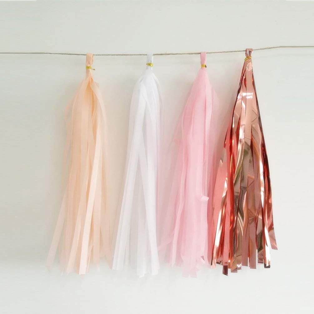Aimto 20PCS Shiny Tassel Garland Tissue Paper Tassel Banner,Table Decor,Tassels Party Decor