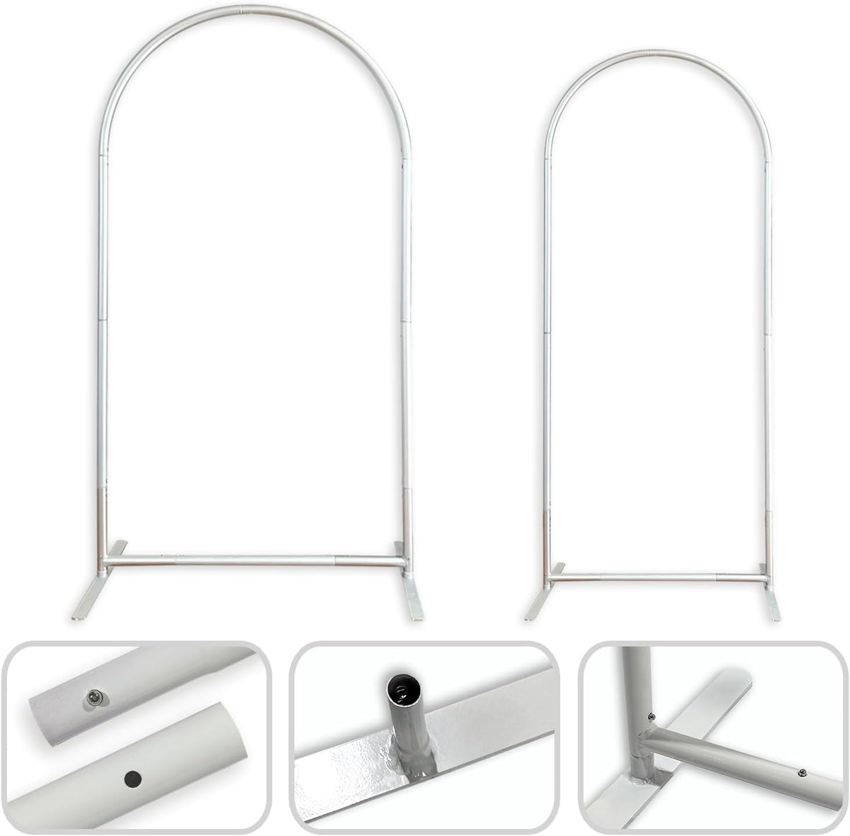 FiVan 2.7ft by 6ft Heavy Duty Trio Arch Backdrop Frame Stands for Party Covers