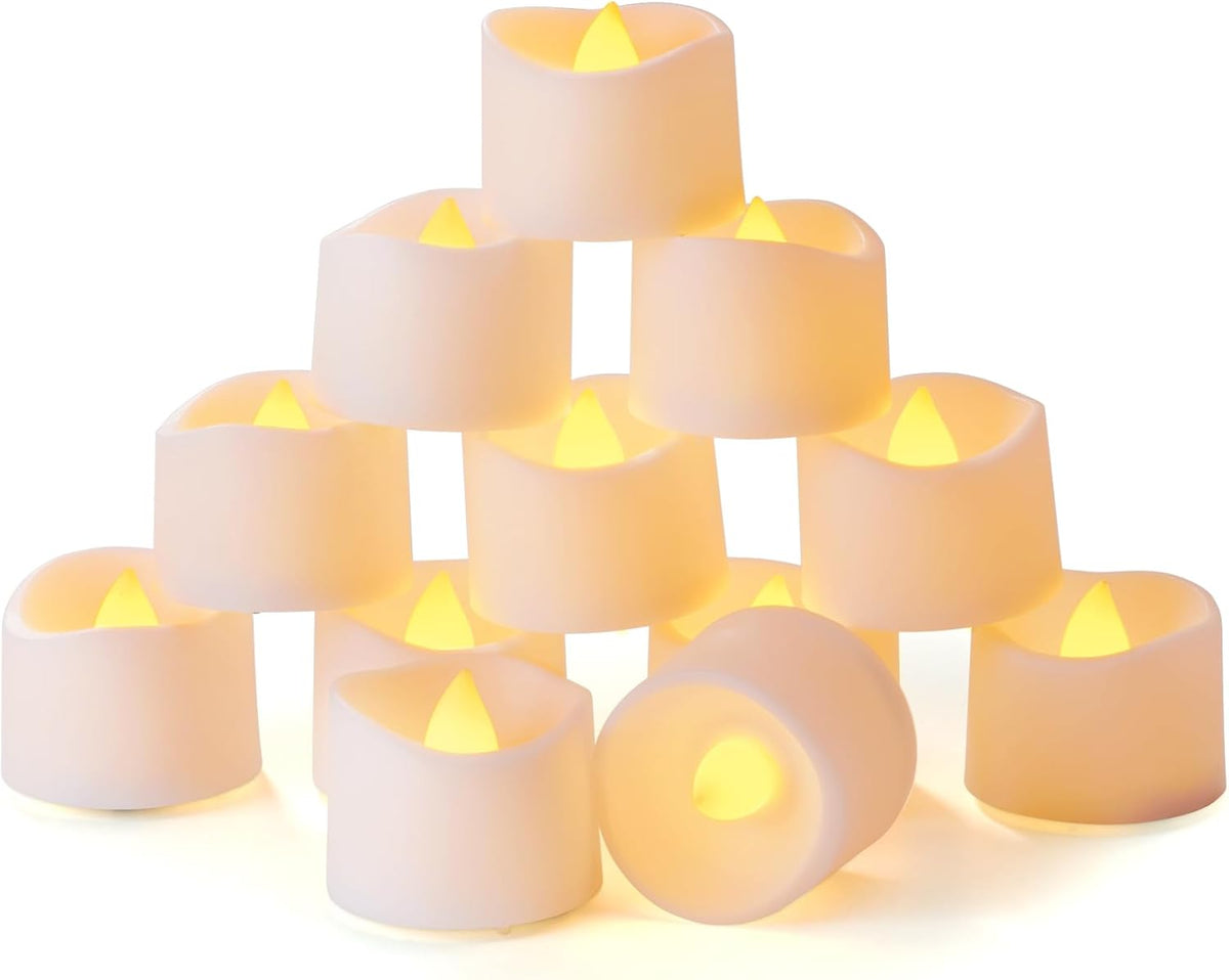 Homemory Timer Tea Lights Candles Battery Operated, 6H Timer Built-in, Auto On Daily, Flameless LED