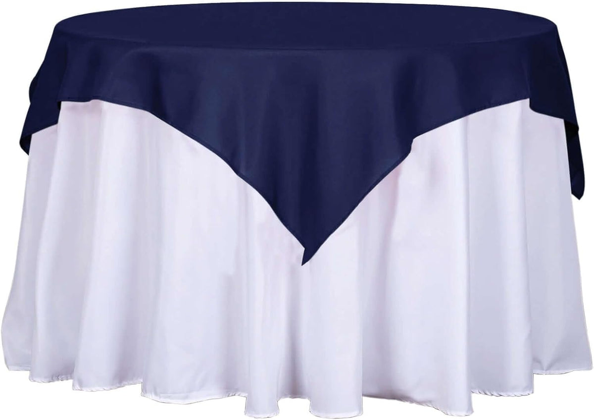 Efavormart 54x54 Navy Blue Wholesale Linens Seamless Polyester Square Linen Tablecloth for Wedding