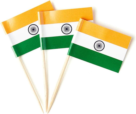 mflagperft India Flag Indian Flag, Small Mini India Toothpick Flags for Food, Cupcakes, Cocktails