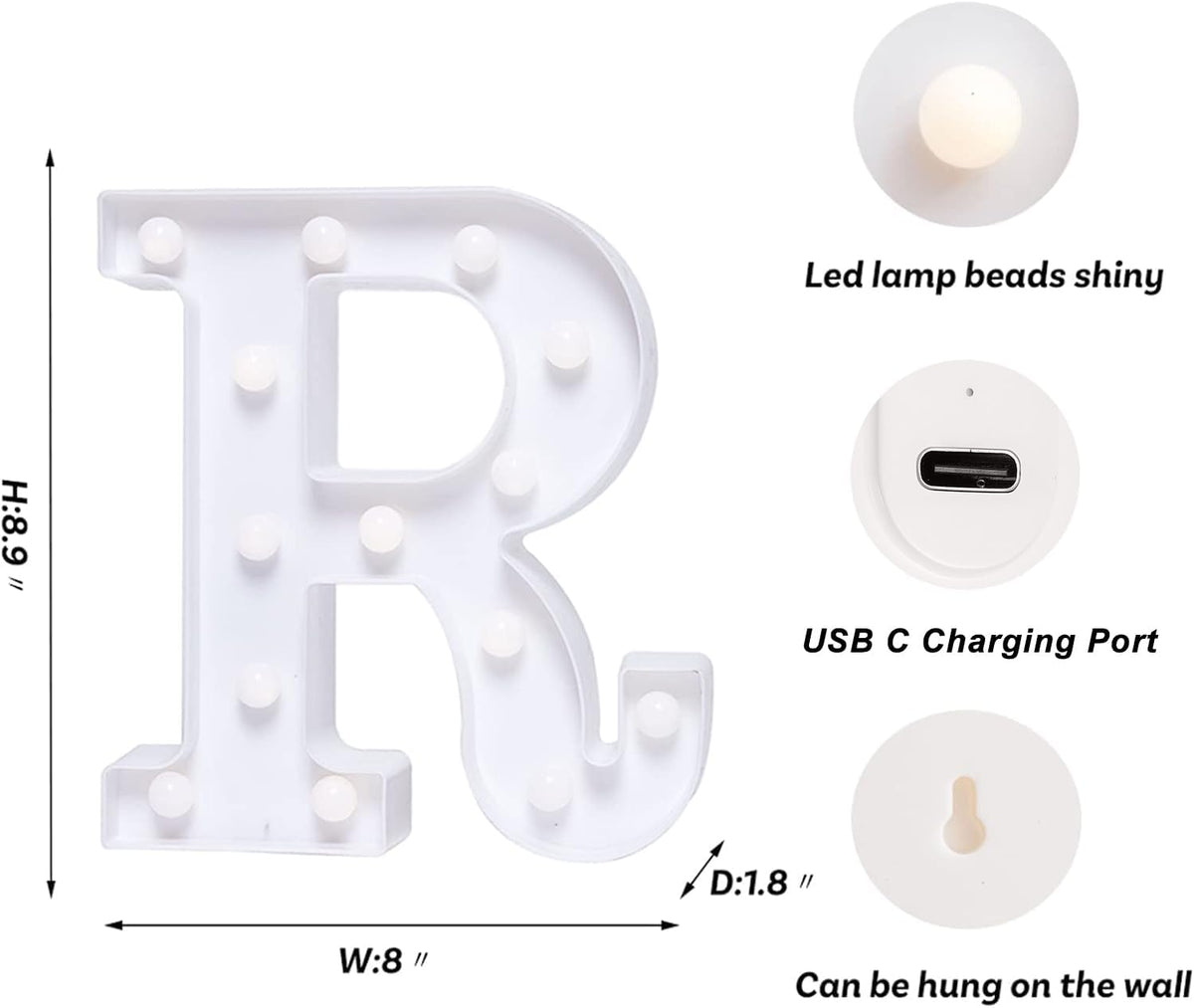 Foaky Rechargeable LED Letter Lights Sign Marquee Light Up Letters Sign for Night Light