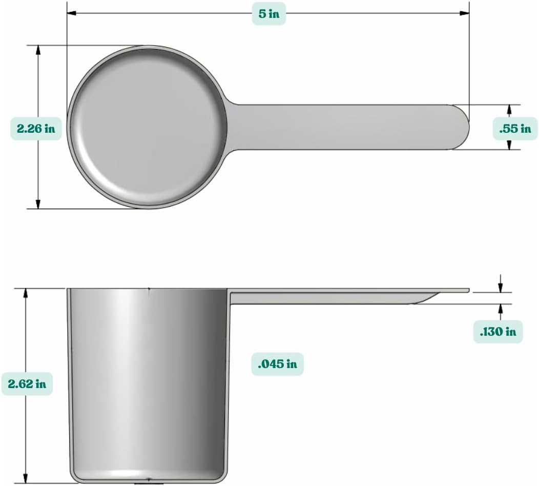148 mL (148 CC | 5 Oz.) Long Handle Scoop for Measuring Coffee, Pet Food, Grains, Protein, Spices